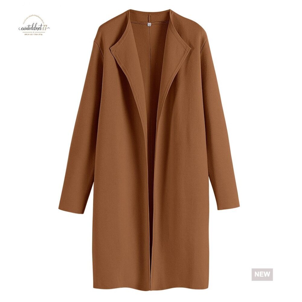 Oversized Cardigan Sweater Lapel Trench Coatigan Blazer Jacket Women's